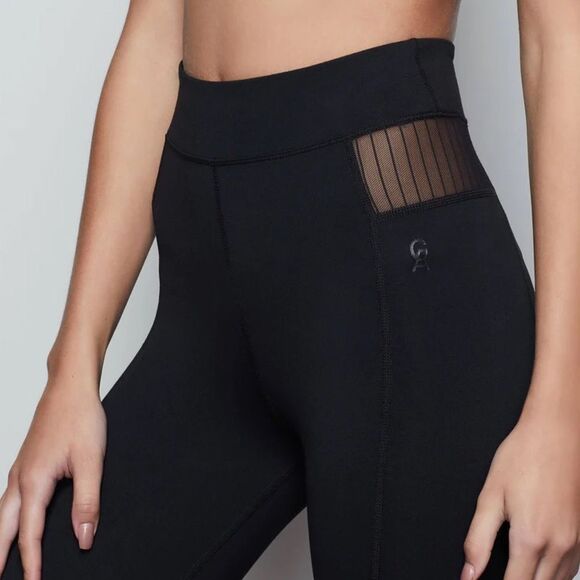 Good American NWT Black Pintuck Mesh Capri Legging - Picture 4 of 11